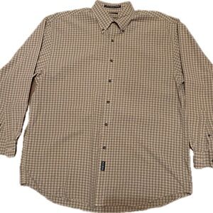 Gant USA Men’s Large Adirondack Beige Checkered Casual Button Down Shirt